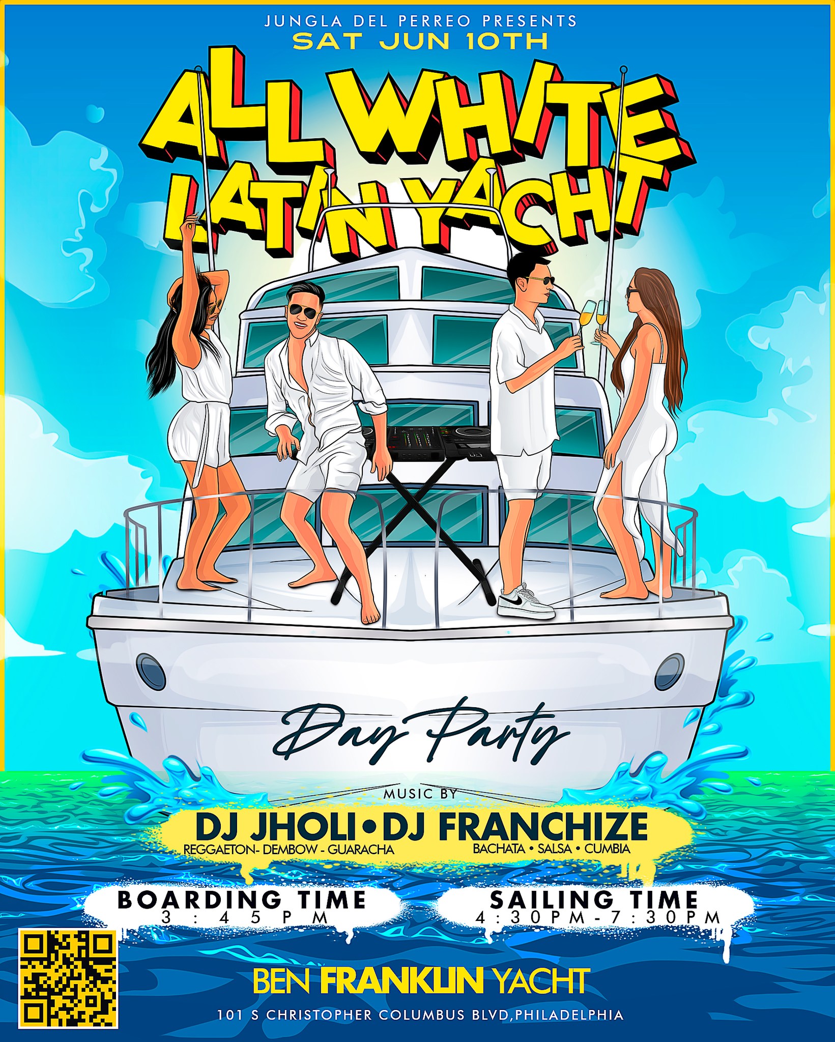 ALL WHITE LATIN YACHT DAY PARTY