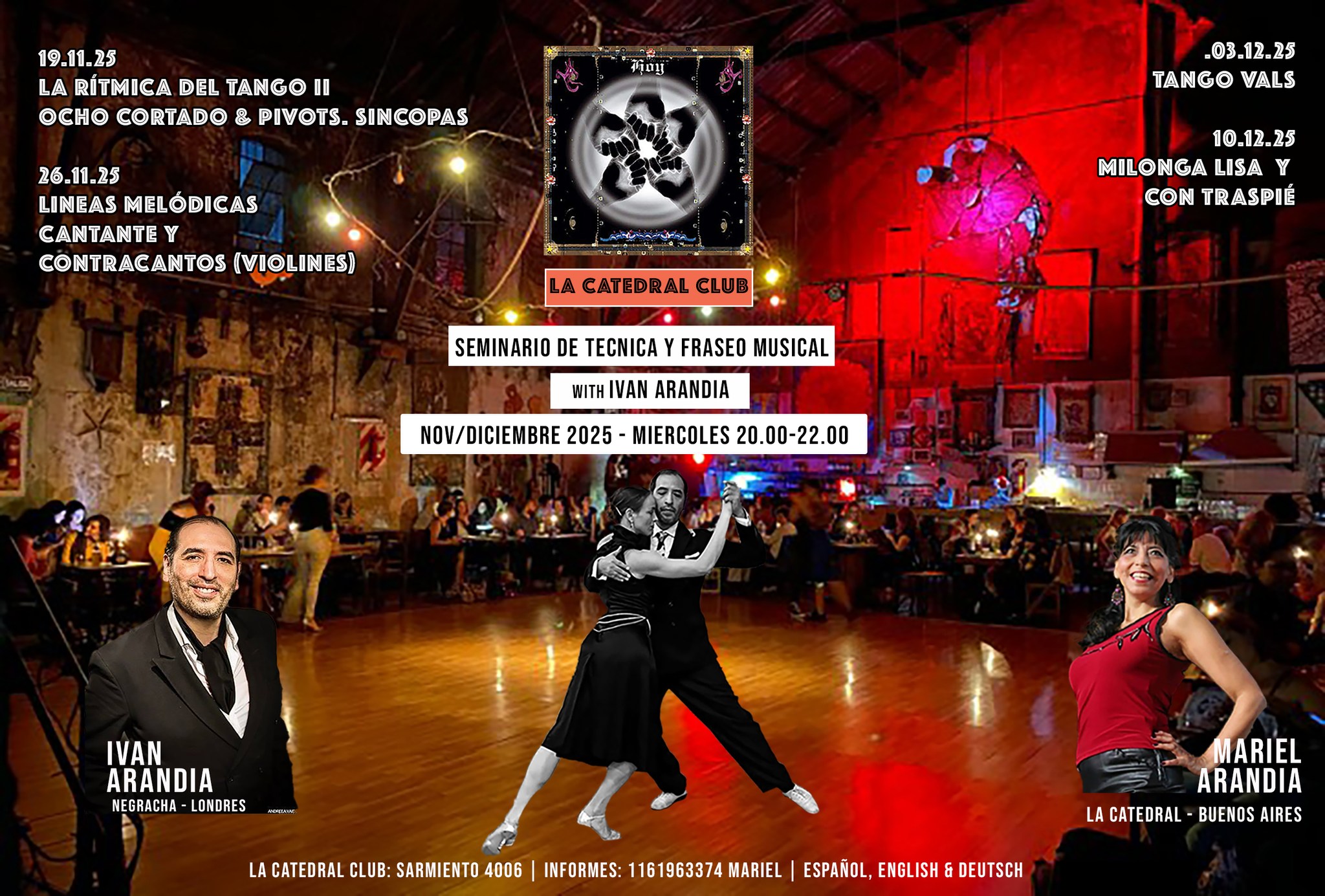 SEMINARIO de TECNICA y FRASEO MUSICAL with IVAN ARANDIA en LA CATEDRAL CLUB