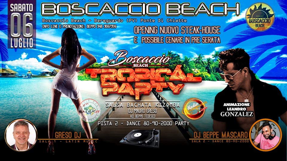 Sabato 6 Luglio Boscaccio Beach 2019 Latin Night