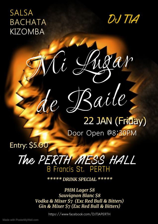 Mi Lugar De Baile -22 January (Fri) - PERTH MESS HALL