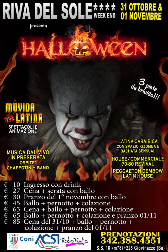 31 ottobre HALLOWEEN 2017 Riva del sole by Movida Latina