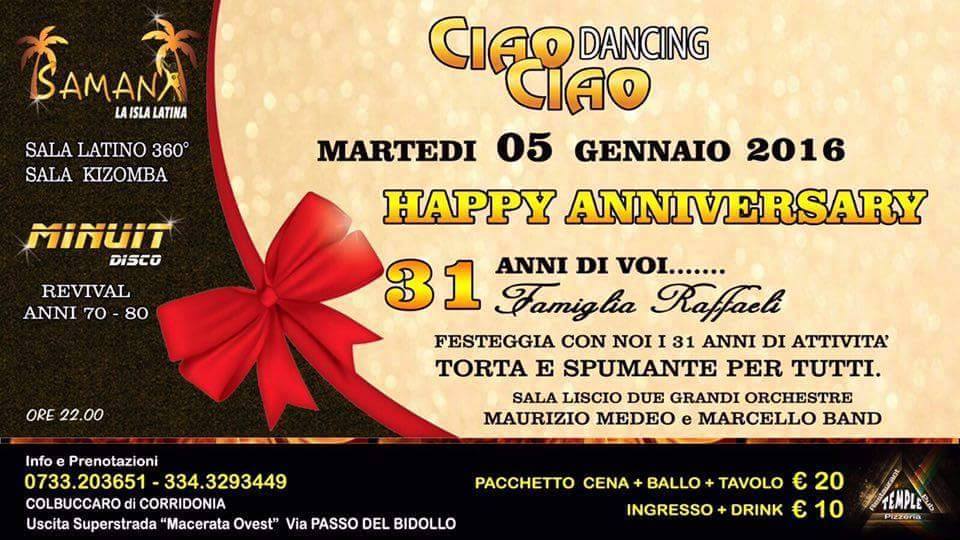 Martedì 5 Gennaio 2016 ★ MINUIT VINTAGE DISCO ★ HAPPY ANNIVERSARY