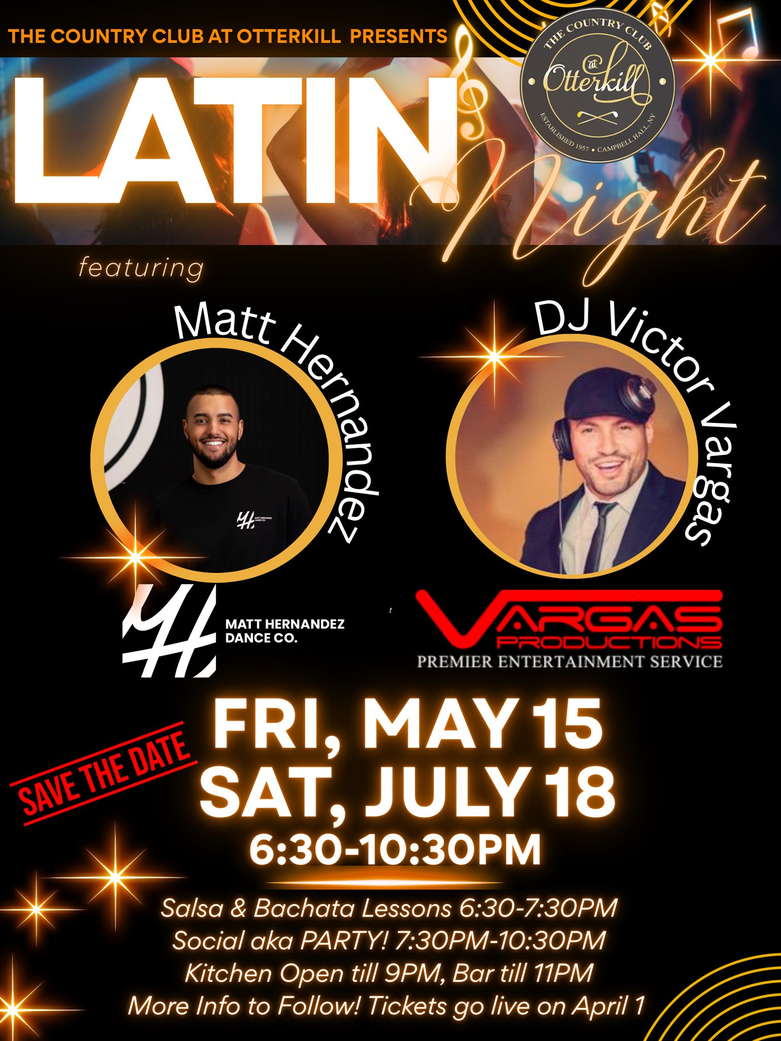 LATIN NIGHT @ The Country Club at Otterkill with Matt Hernandez Dance Co & Dj Victor Vargas !!