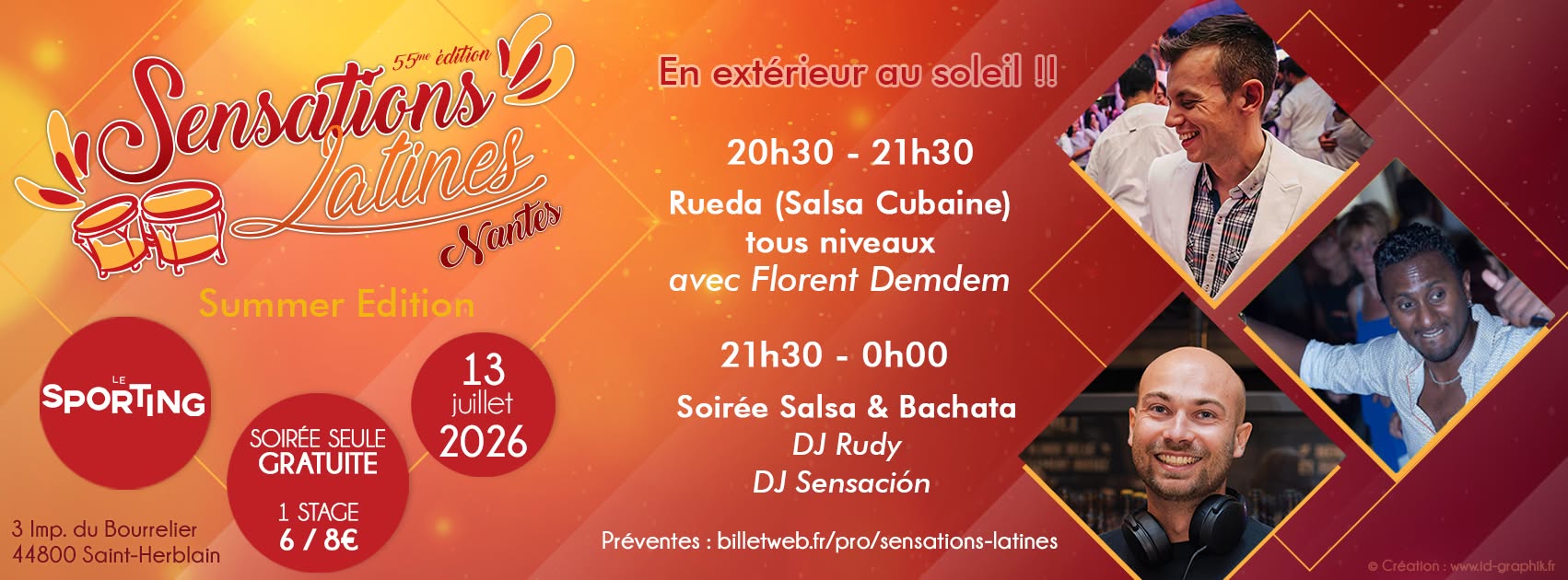 ☀️☀️ Summer Edition Sensations Latines #55 - Salsa & Bachata au Sporting Nantes !