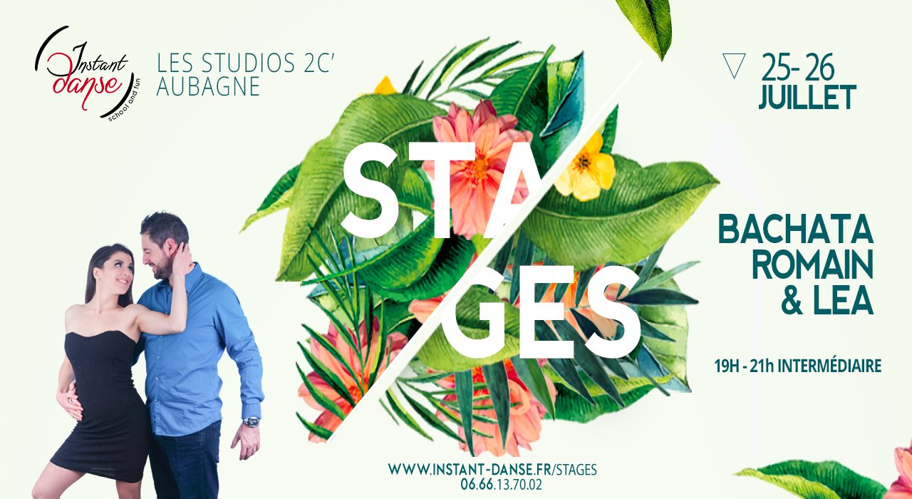 Stages d'été Instant Danse : Bachata Intermédiaire avec Romain et Léa