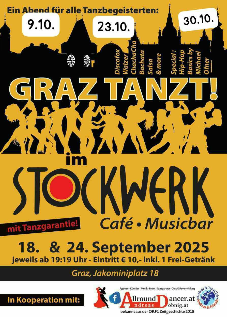 GRAZ TANZT mit verschiedenen Musikrichtungen Tanzabend