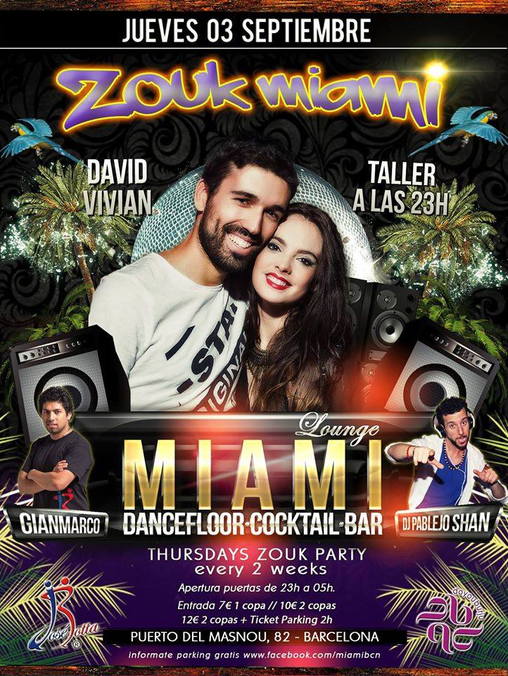 ZOUK MIAMI THURSDAY!!! JUEVES 3 DE SEPTIEMBRE