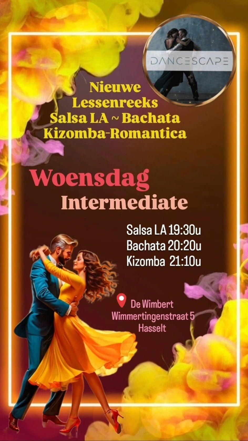 Nieuwe lessenreeks Intermediate Salsa LA, Bachata, Kizomba Romantica vanaf Woe 9 Sept @ De Wimbert