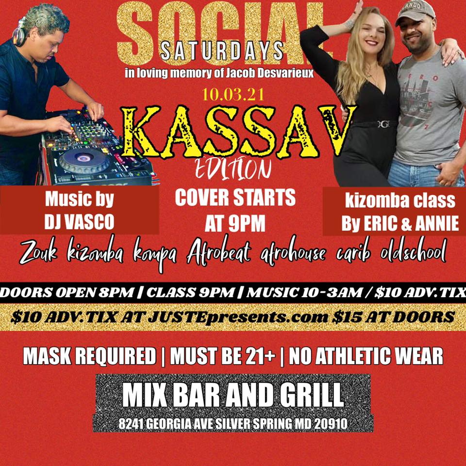Social Saturday::THE KASSAV edition by DJ VASCO KIZ class by ERIC & ANNIE