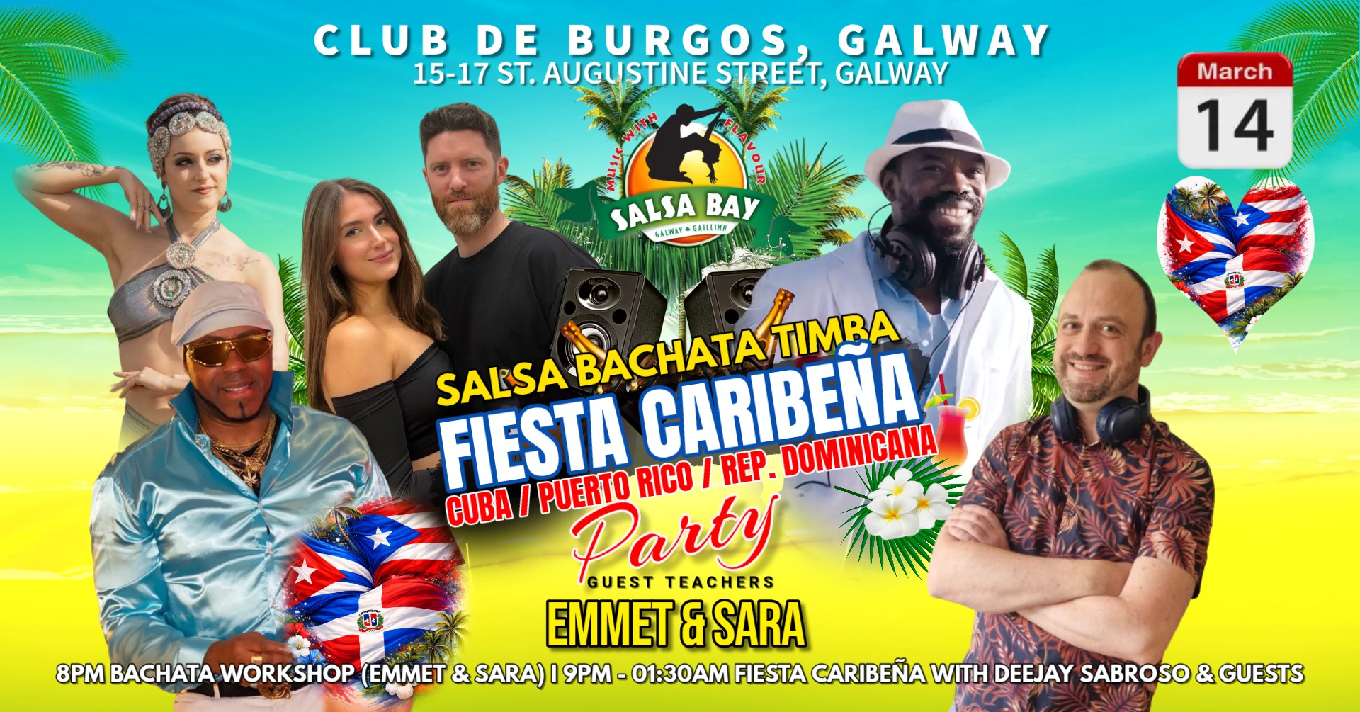 FIESTA CARIBEÑA (Cuba, Puerto Rico, Rep. Dominicana) Guest Teachers: Emmet & Sara