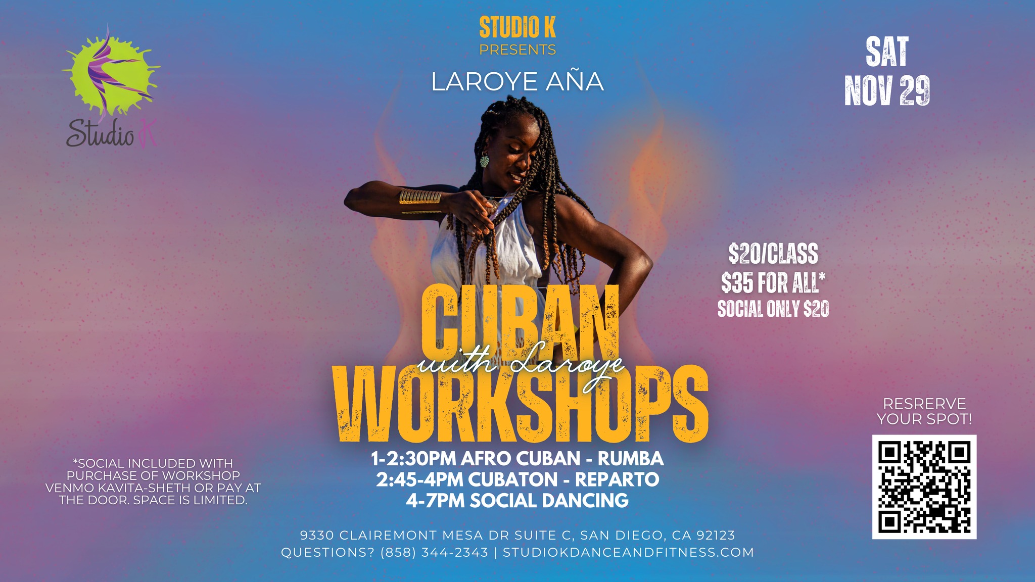 Cuban Dance Workshops with Laroye & Social