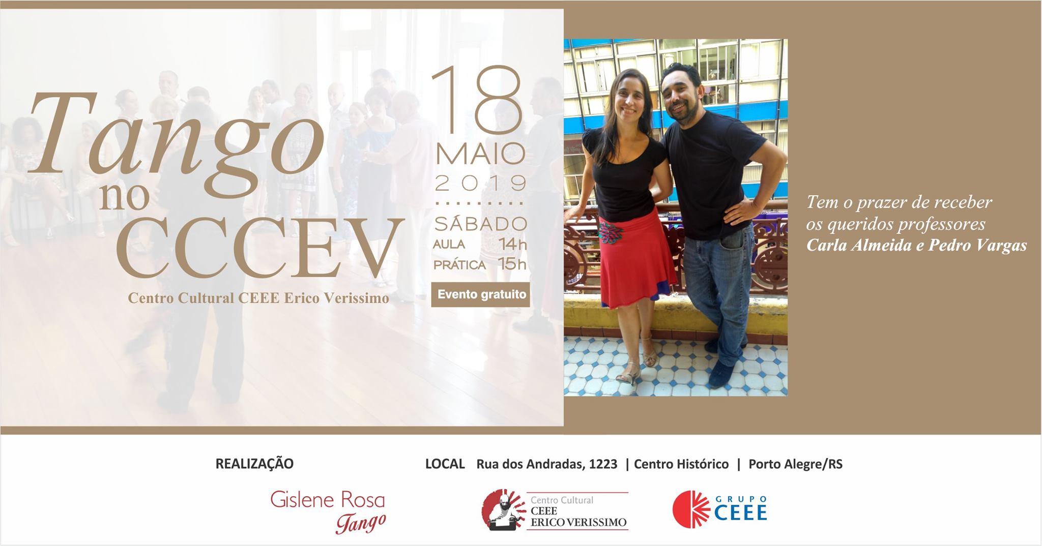 Projeto Tango no CCCEV. Professores Pedro Vargas e Carla Almeida