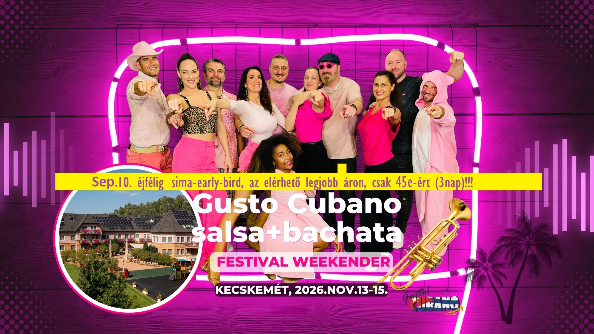 ¡Gusto Cubano! 2026 Kecskemét, salsa & bachata weekender festival (3-teremben, 3-szinten)