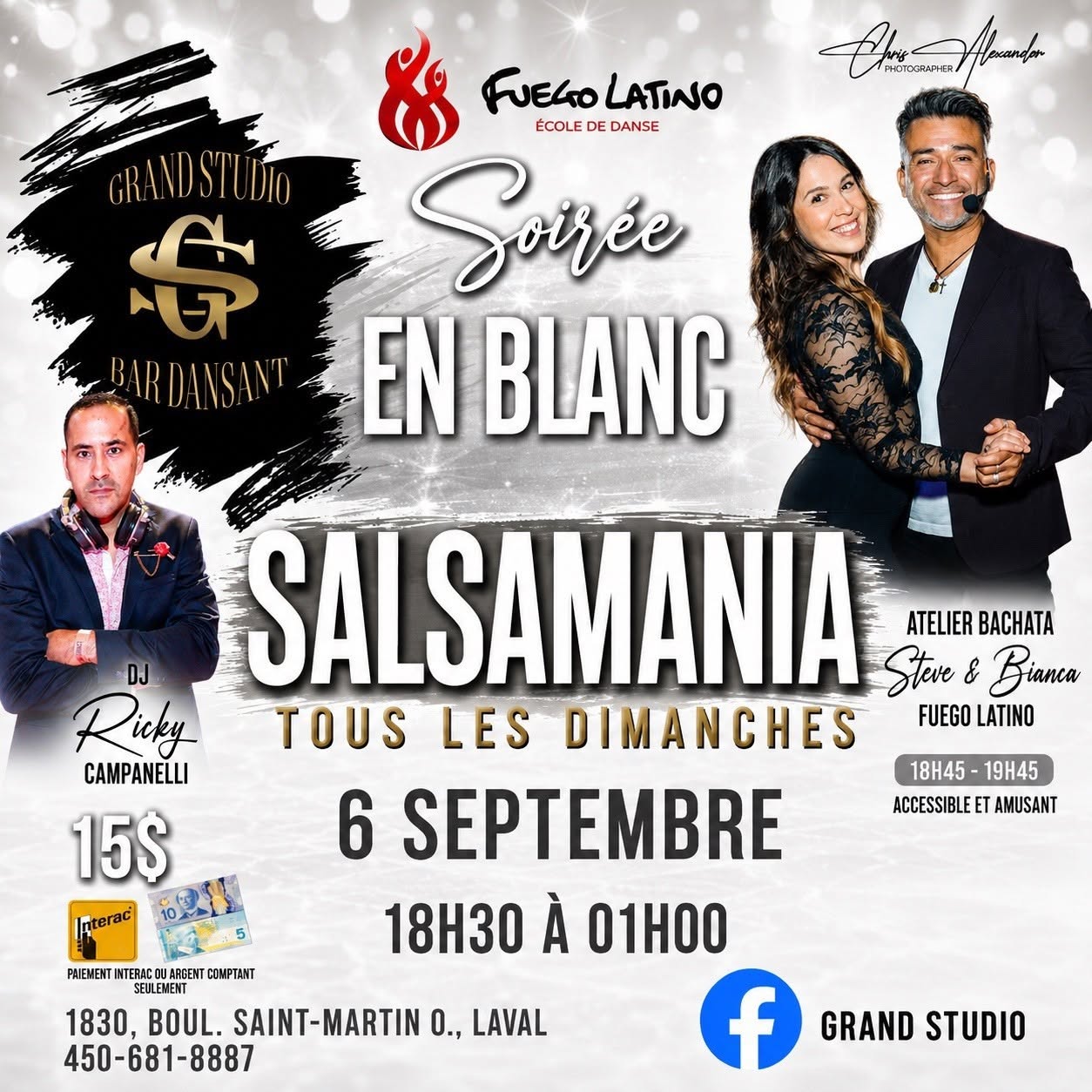 Danse Latine - Laval - SalsaMania - Dimanche 6 Septembre