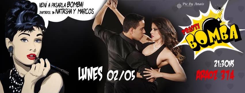 HOY A LA PRACTI-BOMBA! Bailan Natasha Arapé y Marcos Morinigo! Dress Code: BLACK!