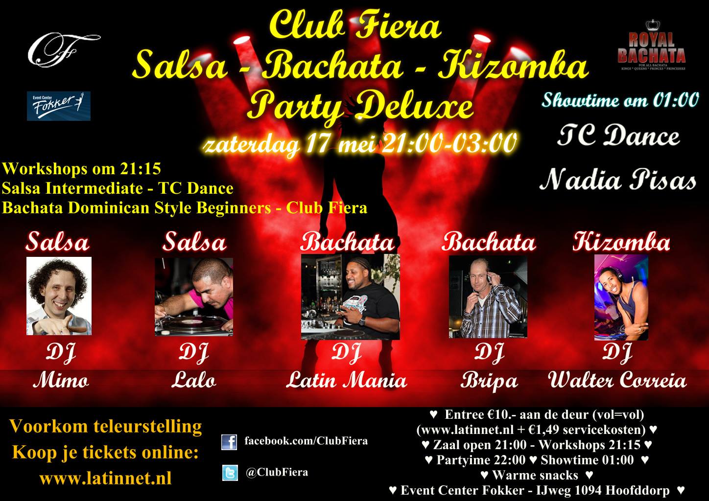 Club Fiera Salsa, Bachata & Kizomba Party Deluxe ♥ 17 mei
