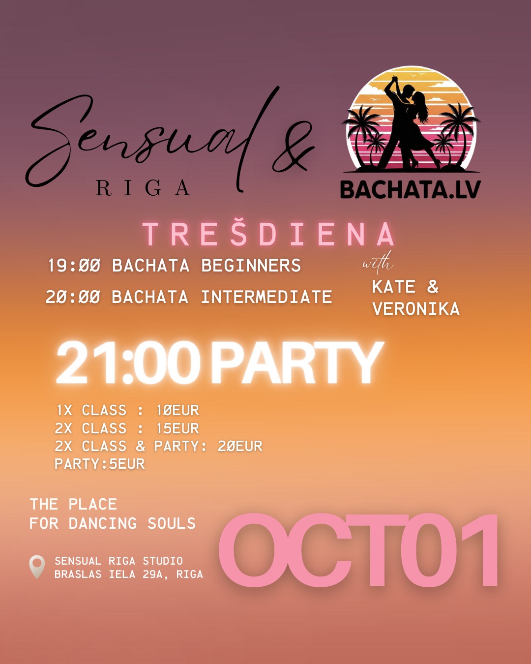 Bachata Classes and Party in Sensual Riga Studio