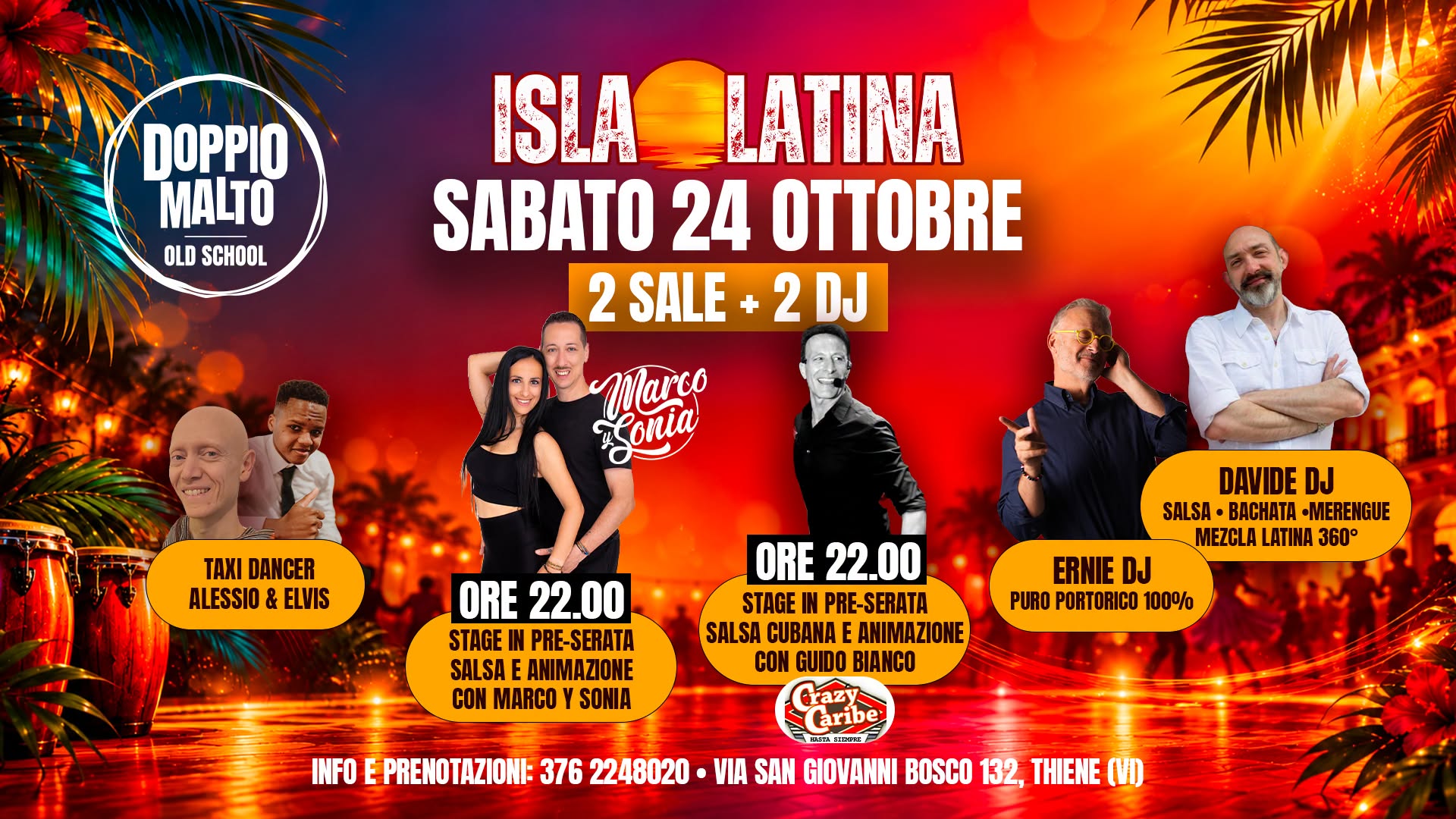 🌴🔥 ISLA LATINA SALSA E ANIMAZIONE 2 SALE + 2 DJ 🔥🌴