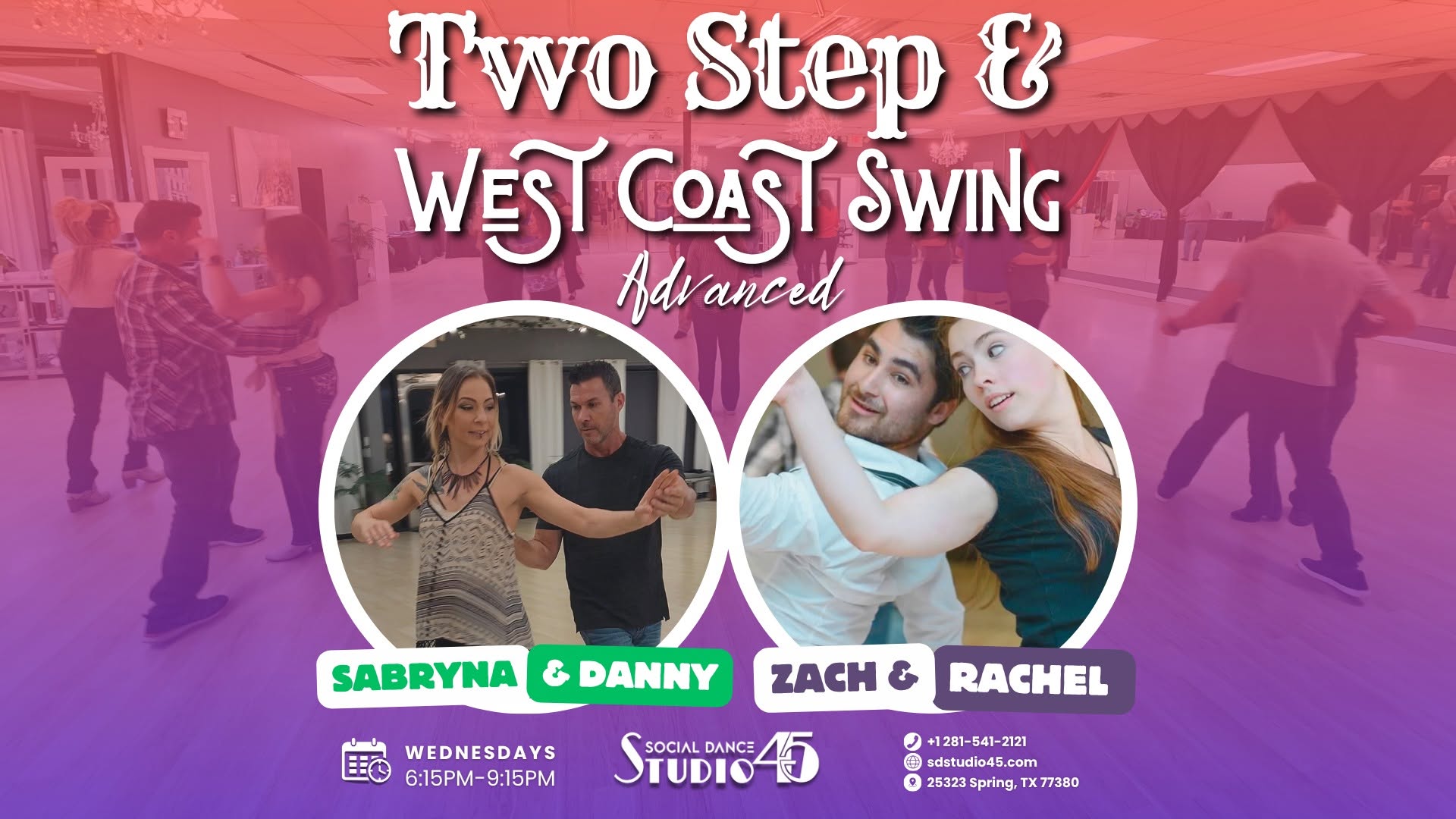 Wednesdays Advanced Two-Step & West Coast Swing Dance Classes