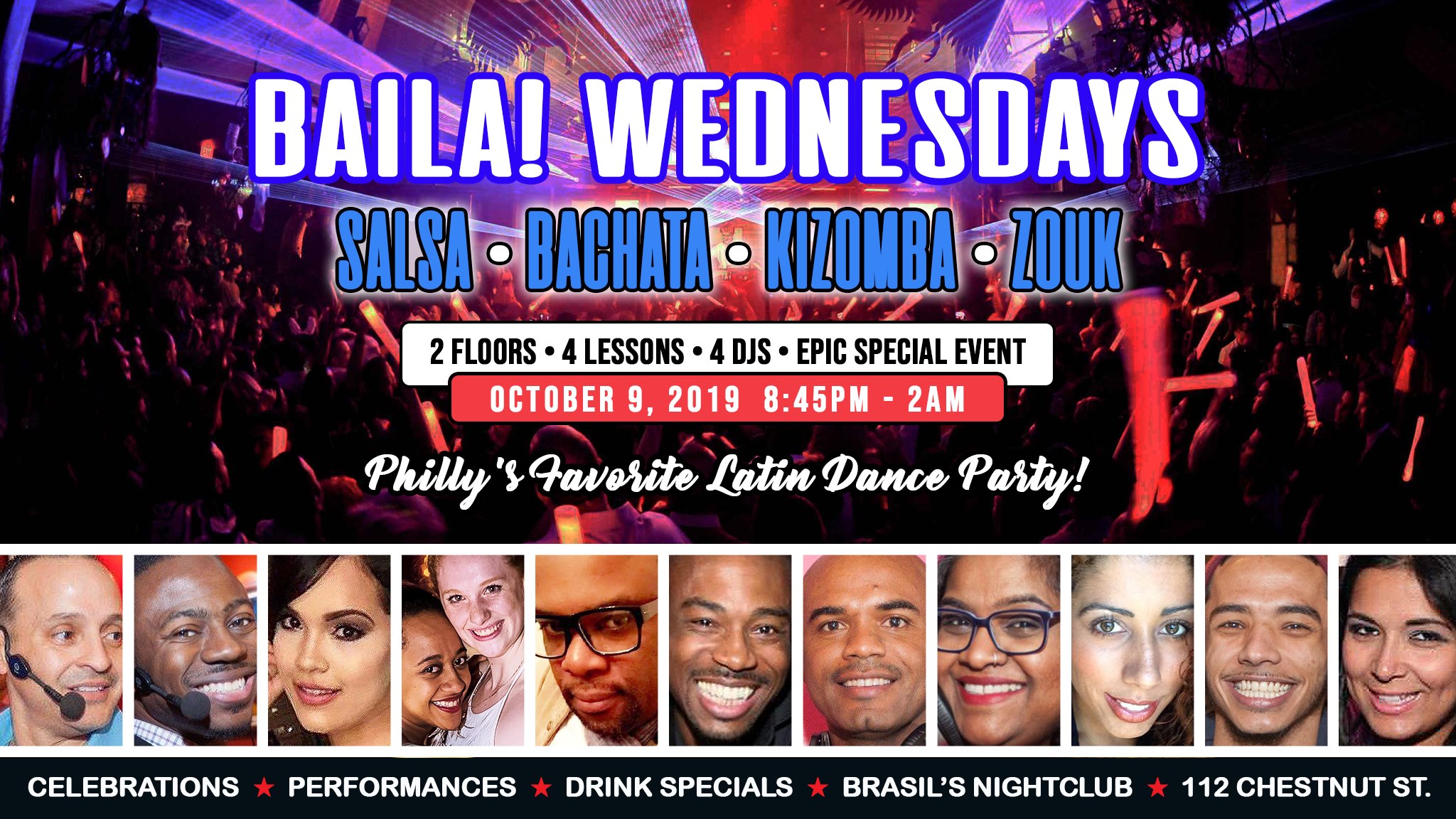 Baila Wednesdays 2-Floor 4-DJ Salsa Bachata Kizomba Zouk Bash