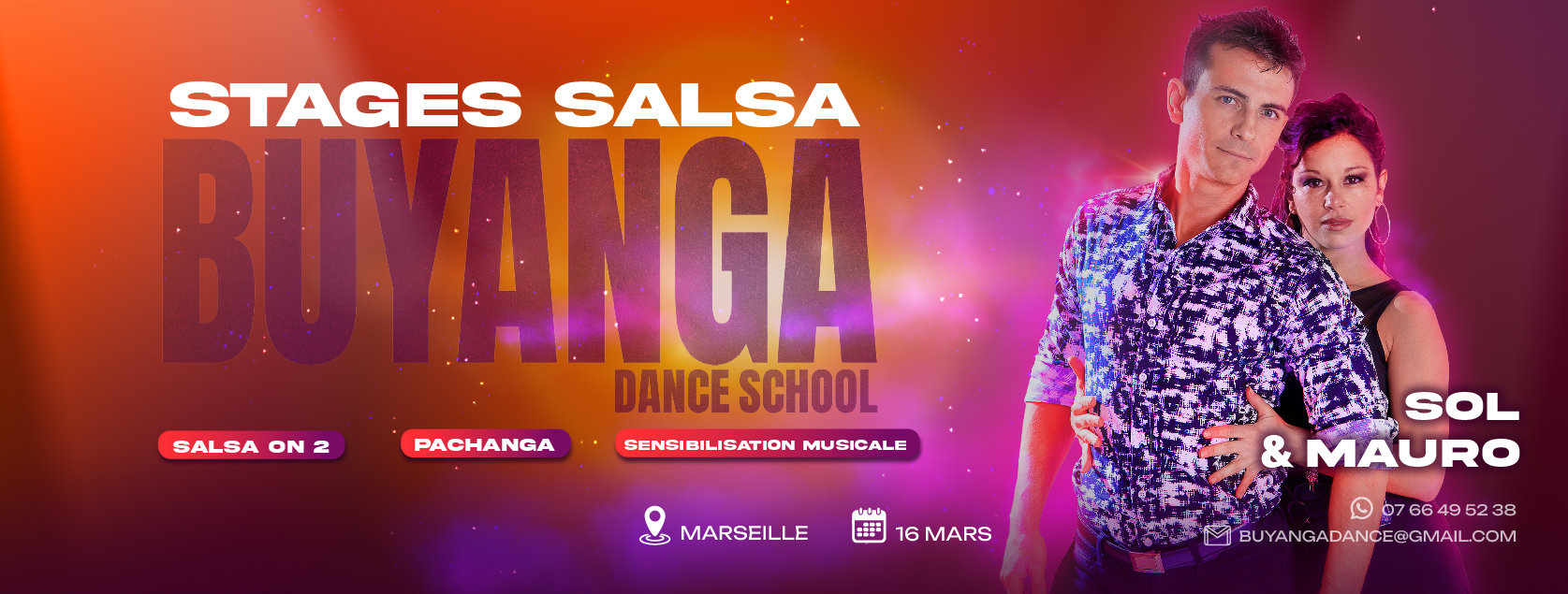 Stages Salsa ON 2 + Pachanga + Cha Cha Cha BUYANGA DANCE SCHOOL