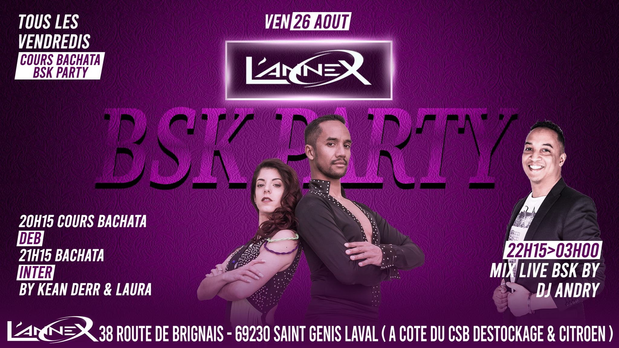 TOUS LES VENDREDIS COURS BACHATA SOIREE BSK