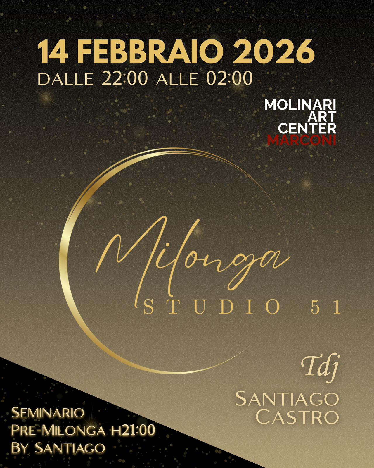 Milonga Studio 51 - 14 Febbraio 2026 - Seminario & Milonga