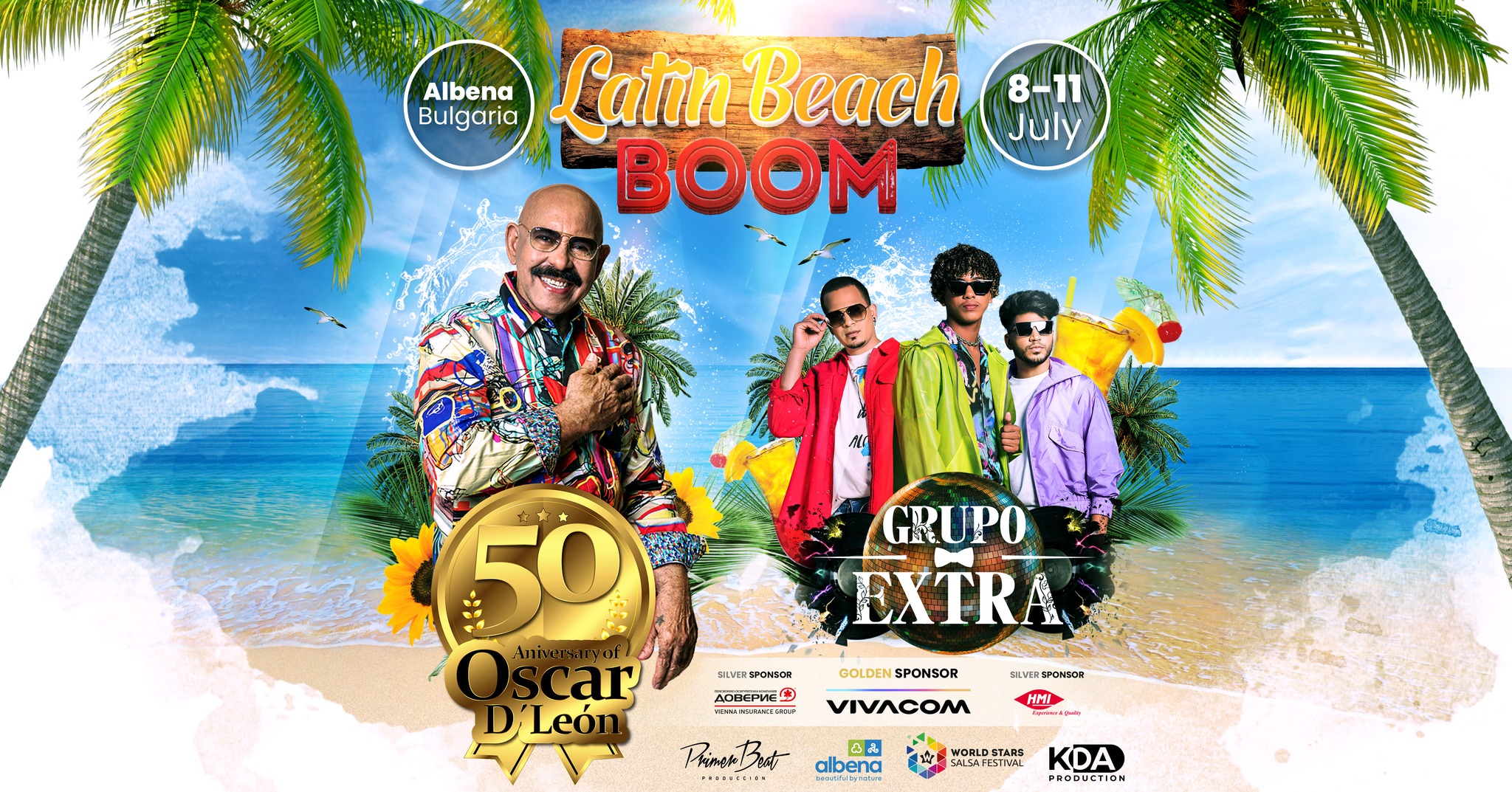 LATIN BEACH BOOM - OSCAR D`LEON , GRUPO EXTRA Albena - Bulgaria FREE EVENT!