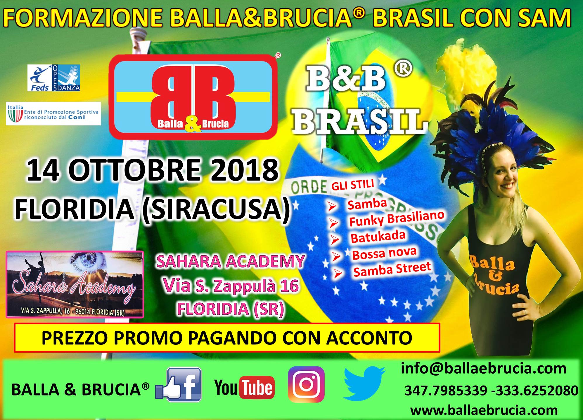 Floridia(SR) 14 Ottobre Formazione Balla&Brucia® Brasil con Sam