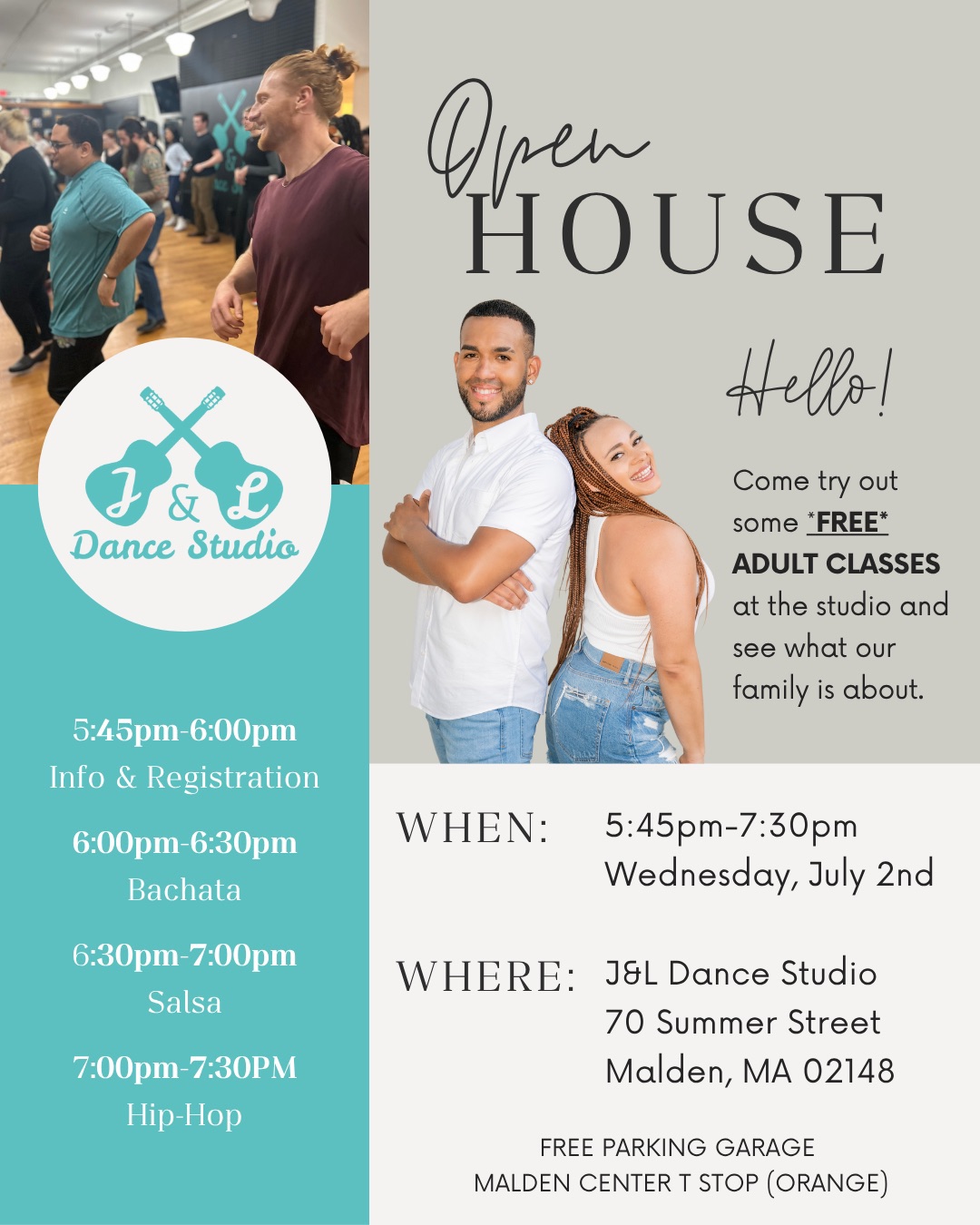 *Free* Open House Beginner Classes @ J&L Dance Studio