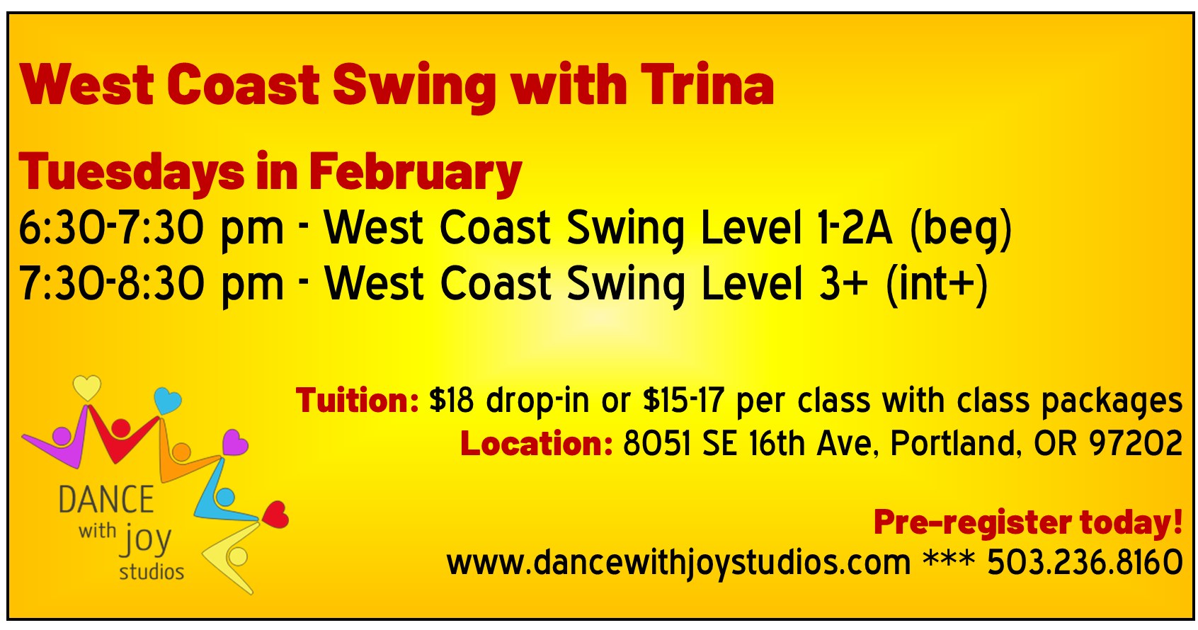 Tuesday West Coast Swing Classes