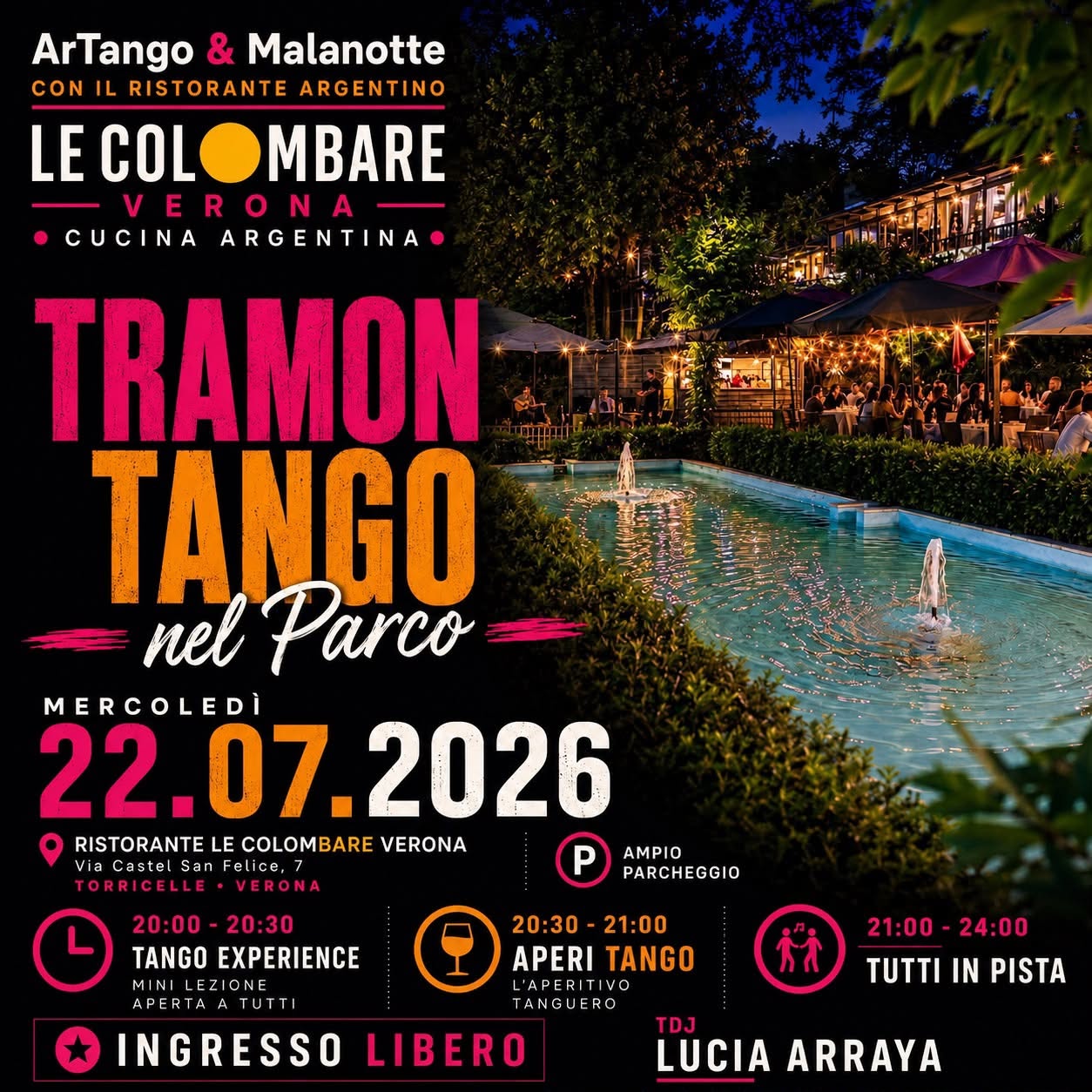 TramonTANGO a Verona Parco delle Colombare con ArTango & Malanotte - Evento Gratuito