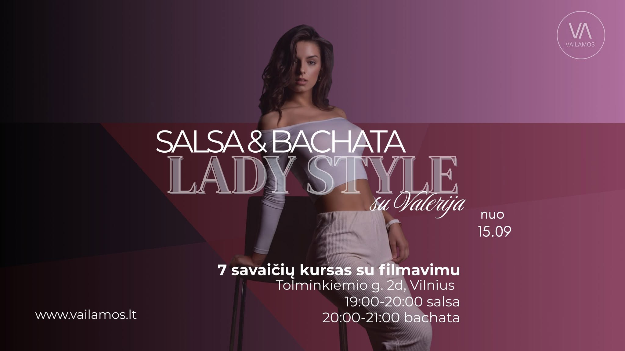 SALSA & BACHATA LADY STYLE su Valerija - 7 savaičių kursas!