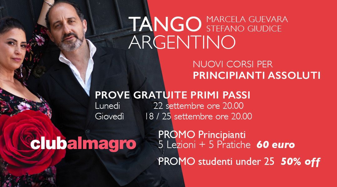 Lezioni di avvicinamento Gratuito al Tango Argentino al Club Almagro con i maestri Marcela y Stefano