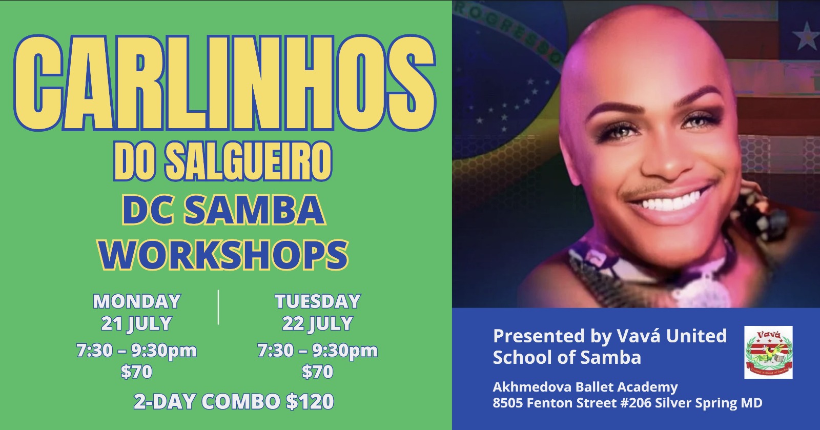 Carlinhos do Salgueiro Dance Workshops in Washington, DC!