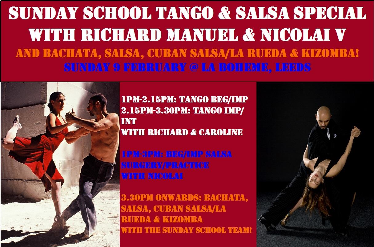 iSalsa Sunday School with Richard Manuel & Nicolai V! 9 February 2014 @ La Boheme, Leeds
