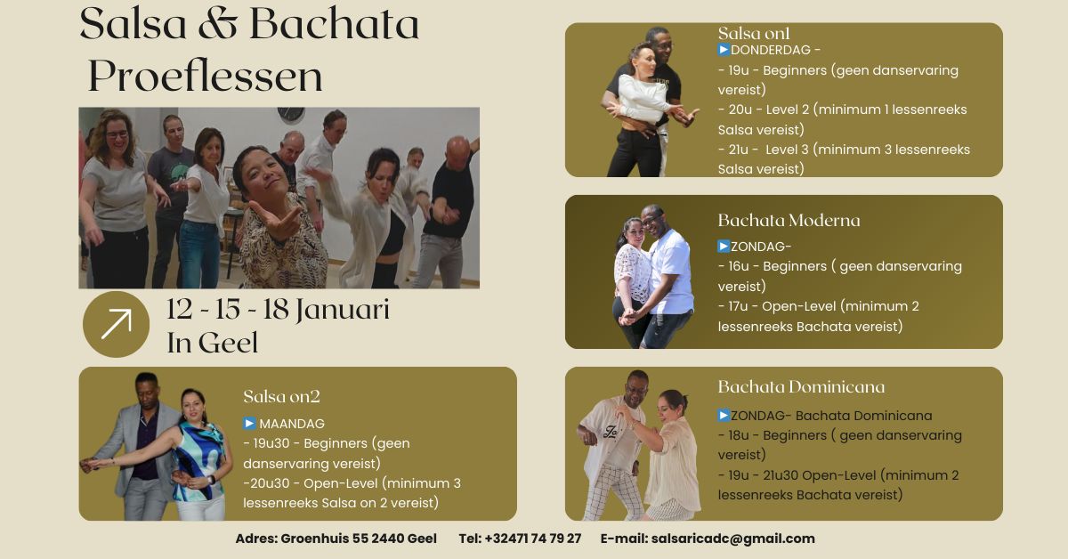 Salsa & Bachata Proeflessen in Geel