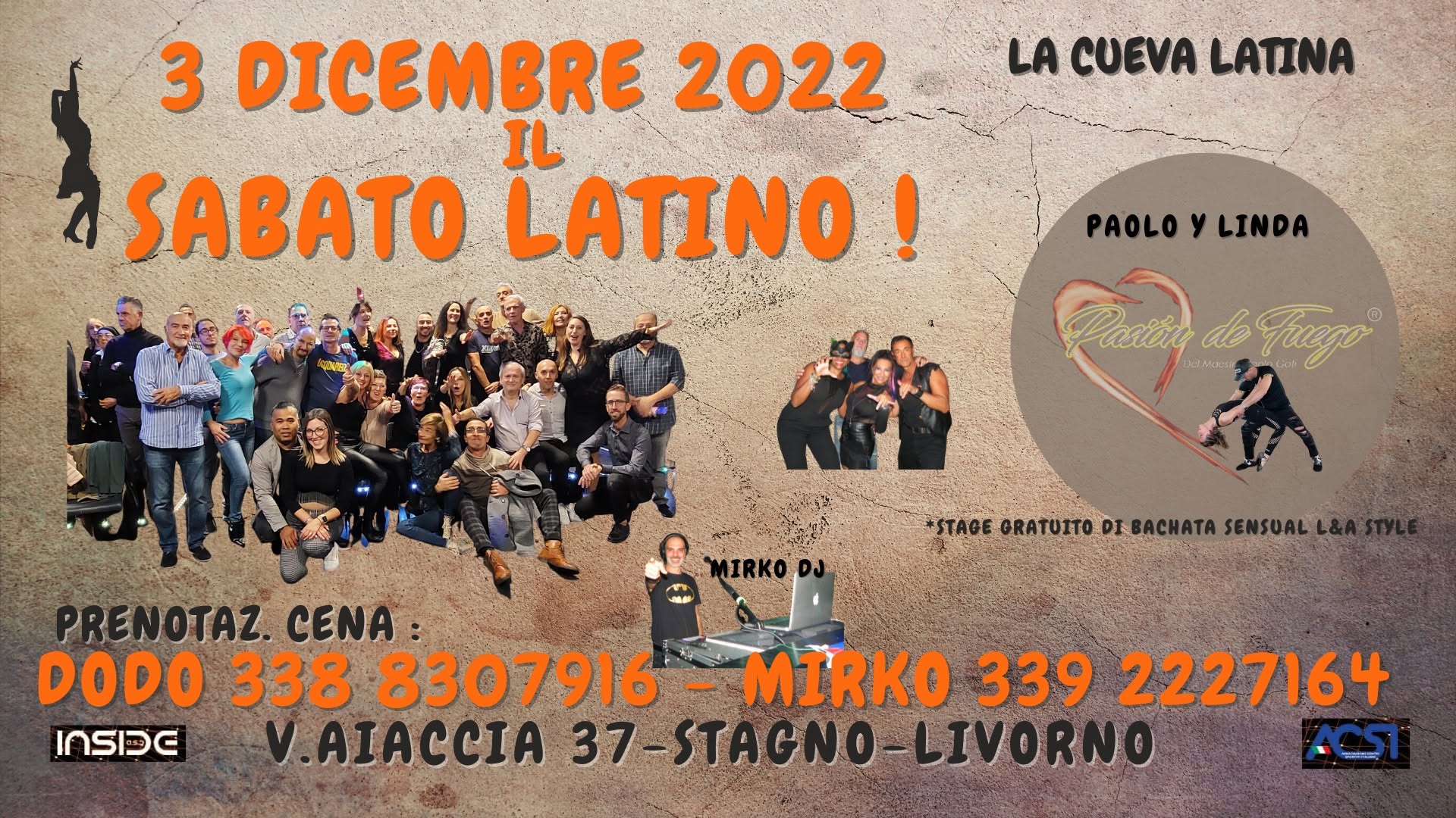 Il SABATO Latino de "La Cueva" a Livorno !