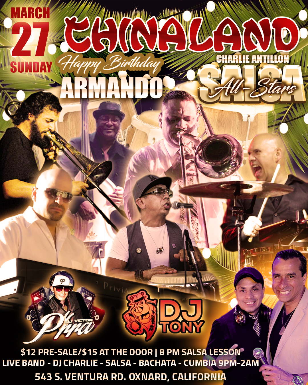 Chinaland LIVE Salsa Sunday! Happy Bday Norma, Gisela & Manuel!