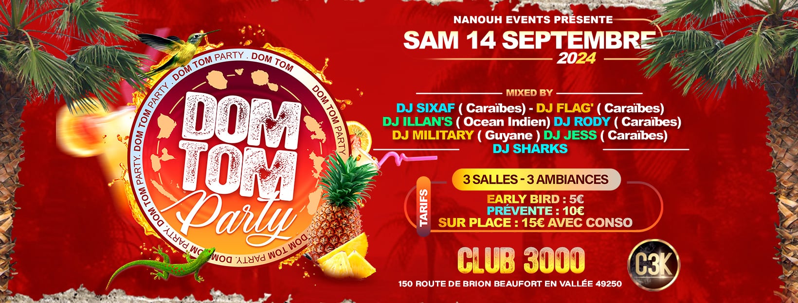 DOM TOM PARTY AU C3K A BEAUFORT EN VALLÉÉ 49250 ENTRE ANGERS ET TOURS