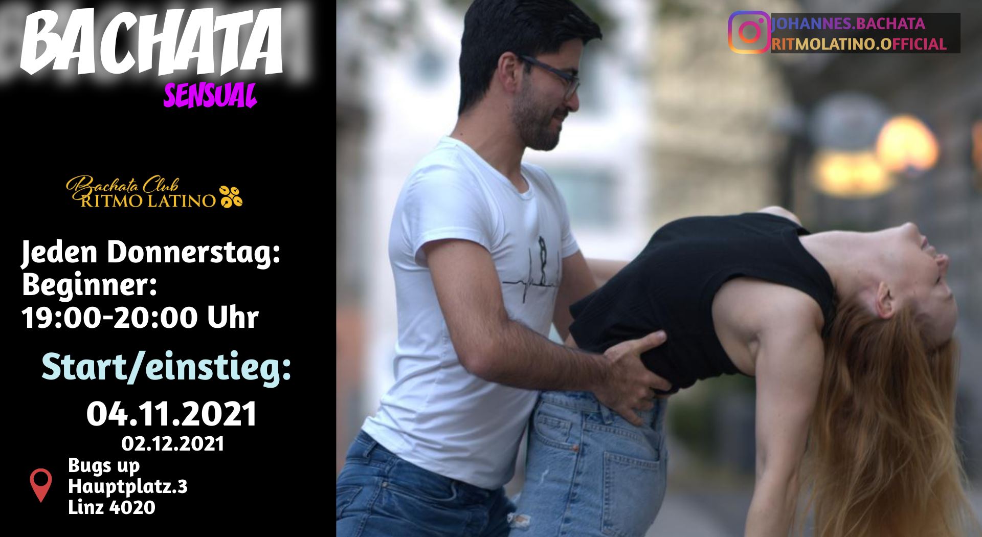 Bachata Sensual Anfänger Kurs- November Program- Linz
