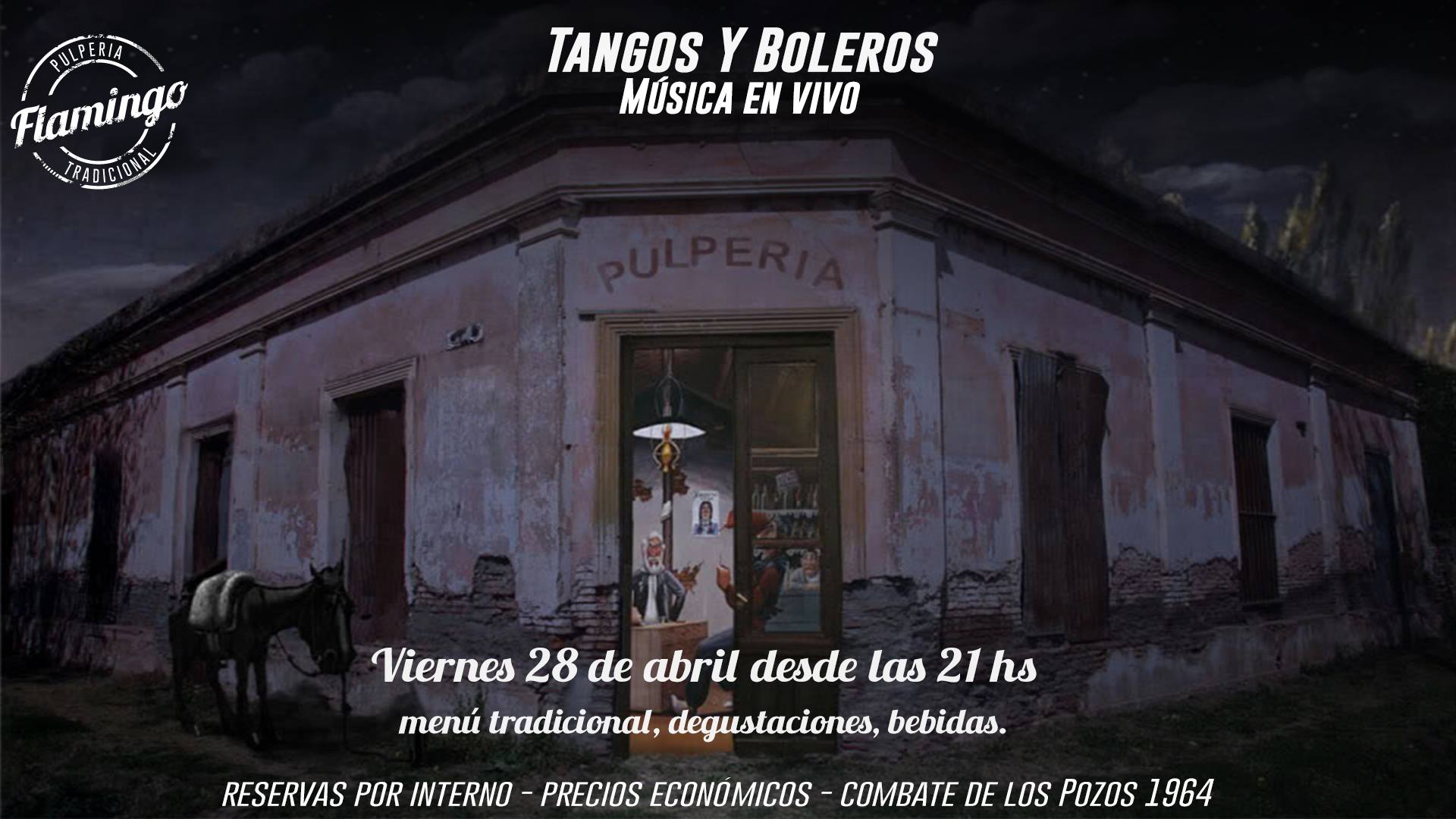 Cena boleros y tangos - Mes Aniversario 28 abril