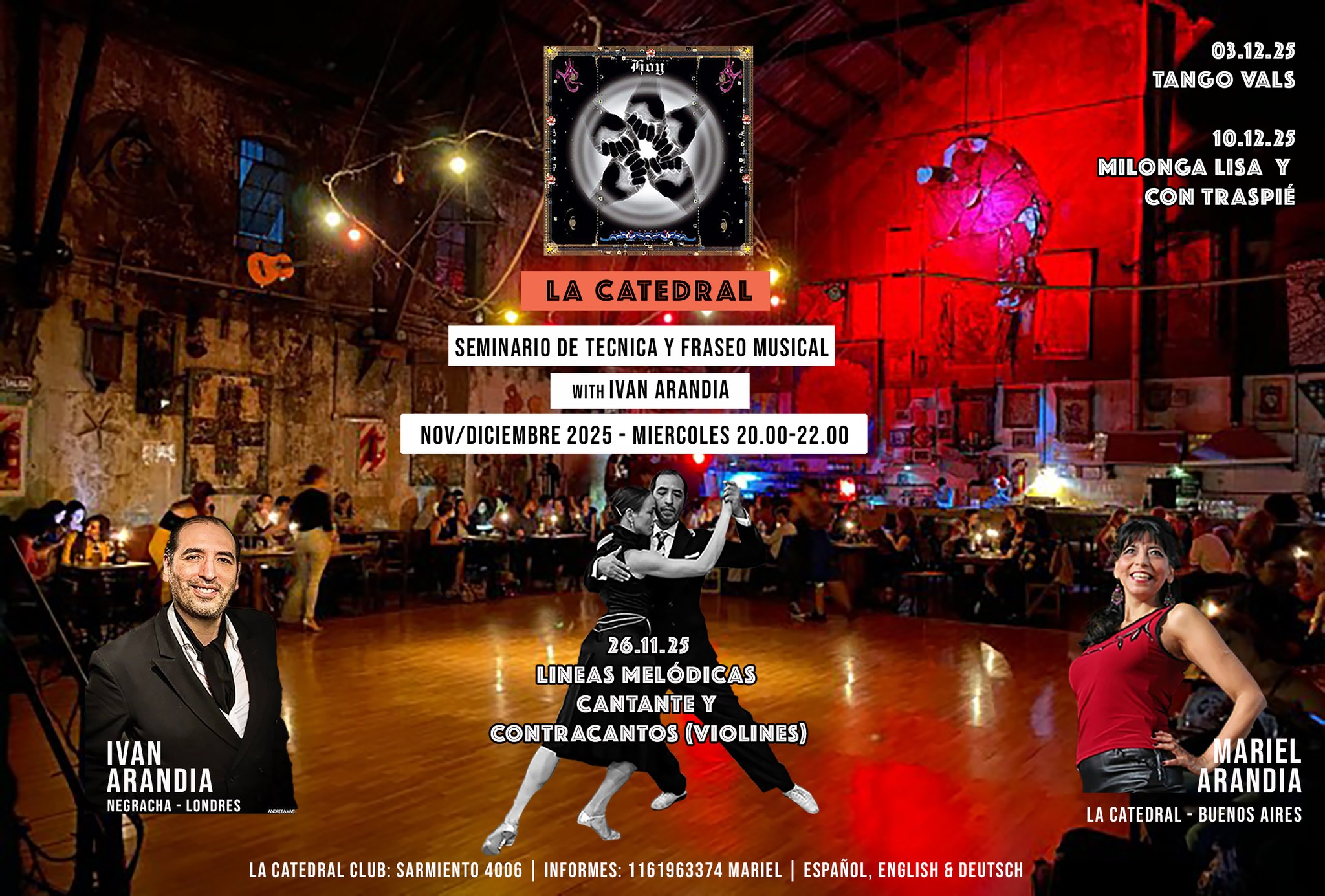 SEMINARIO de TECNICA y FRASEO MUSICAL with IVAN ARANDIA en LA CATEDRAL CLUB