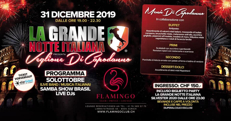 31.12 LGNI pres: VEGLIONE DI CAPODANNO Flamingo Club