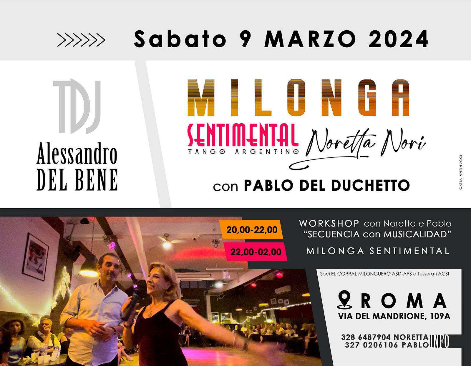 Milonga Sentimental, il sabato milonguero a Roma TDJ Alessandro Del Bene