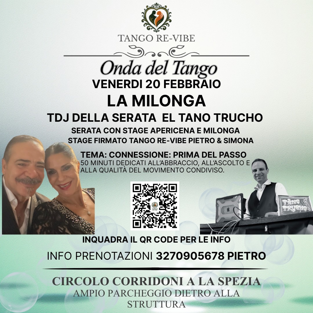 🌊 Milonga Onda Del Tango Venerdì 20 Febbarsio