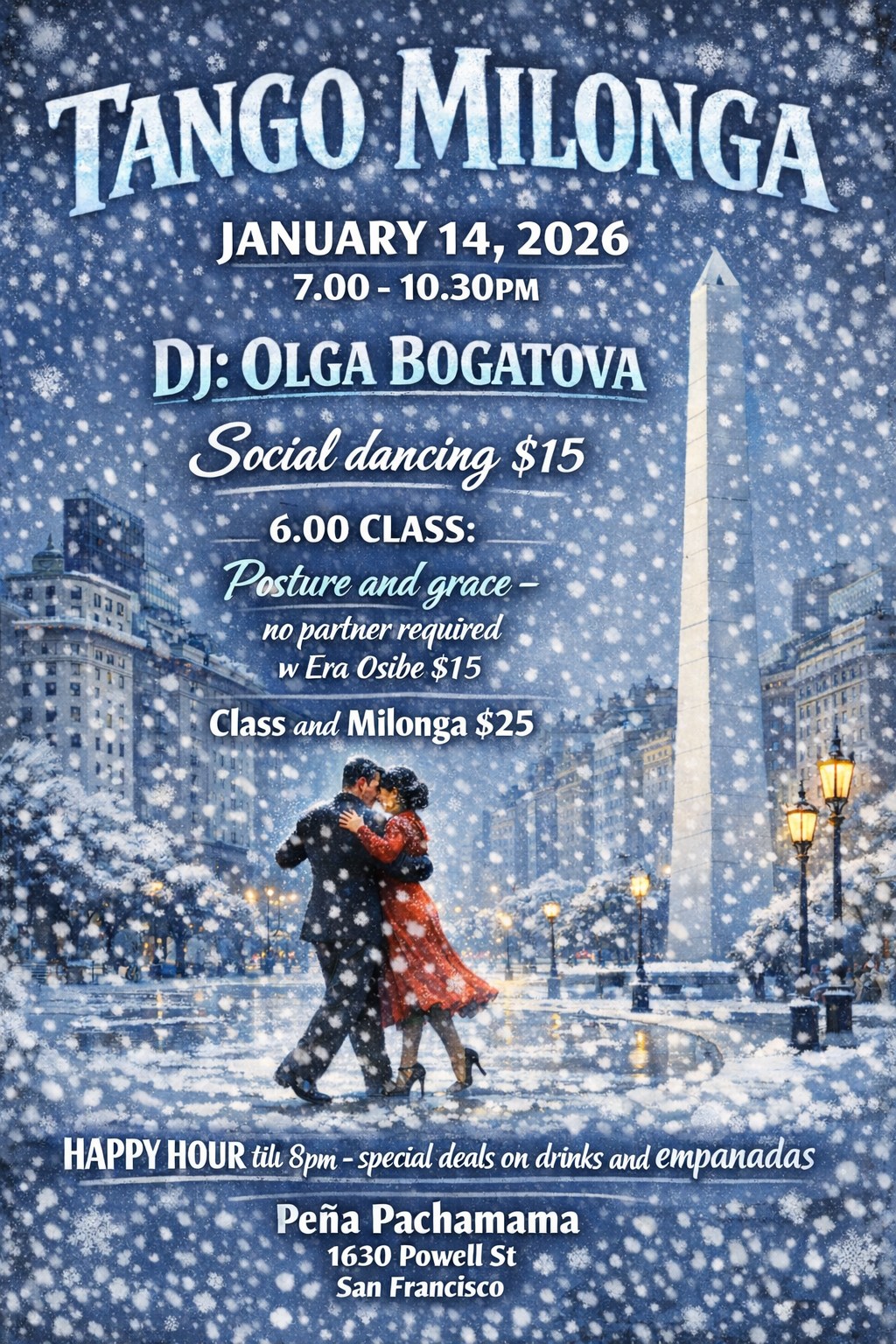 North Beach Milonga Wed January 14th