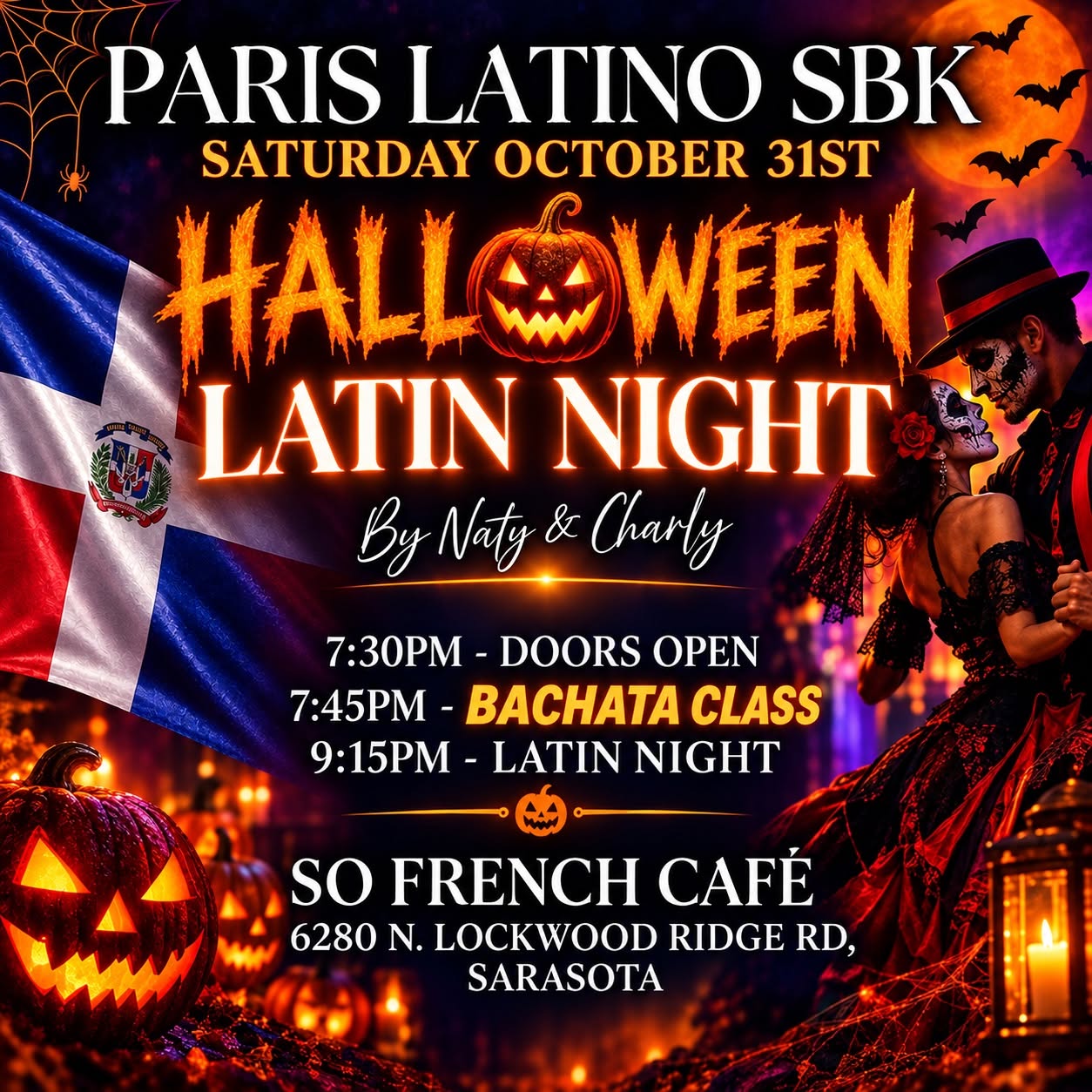 HALLOWEEN THEME💃🕺LATIN NIGHT + BACHATA Class = PARIS LATINO 🔥