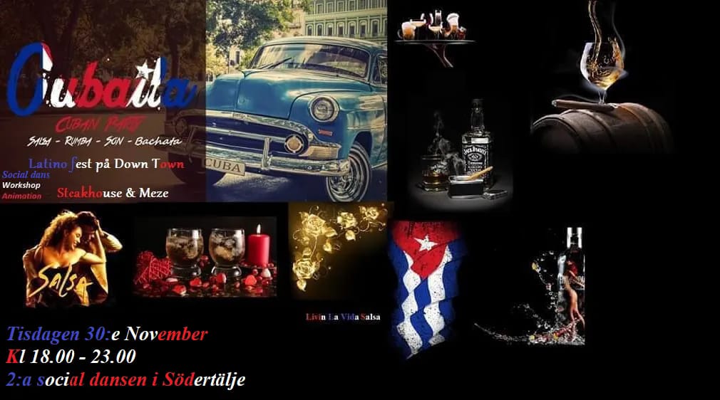 Salsa & Bachata social dans live musik i Södertälje den 30:e November - Downtown steakhouse & Meze
