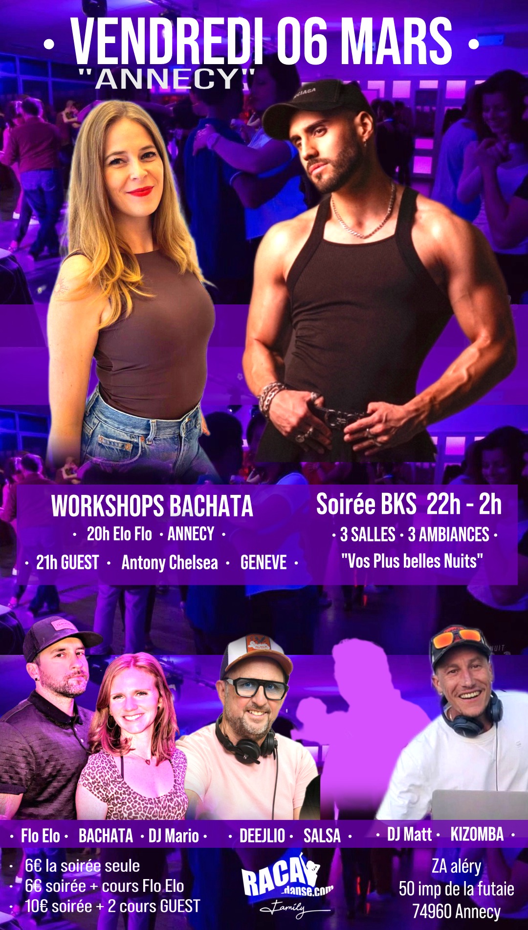 BACHATA Vendredi 6 Mars "Guest Maxi-soirée" Annecy